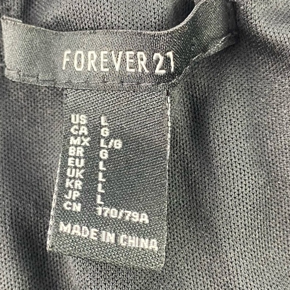 F21 black pleated beaded belt strapless wide leg jumpsuit, L - Picture 4 of 13